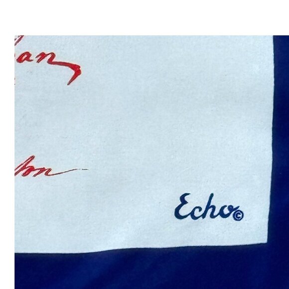 Vintage Echo Declaration Of Independence Silk Scarf 31" X 29.75" Red White Blue - Picture 3 of 5